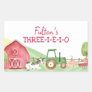 Tractor Farm Rectangle Gable Box Sticker