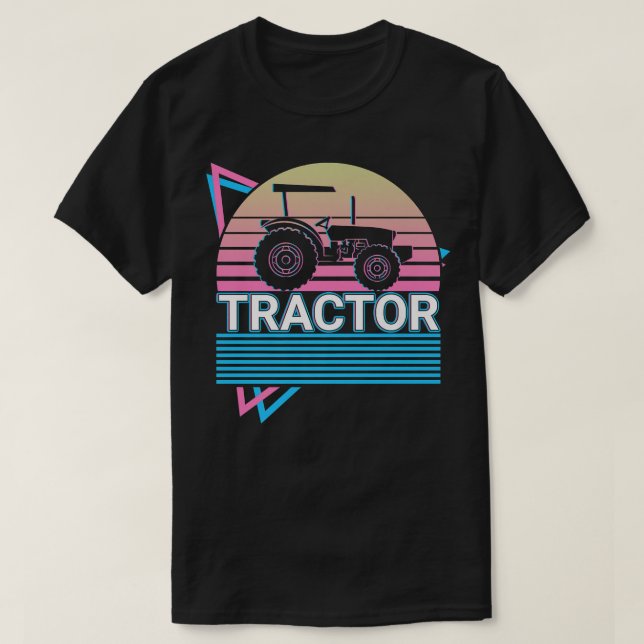 Tractor Farmer Farming Retro  T-Shirt (Design Front)