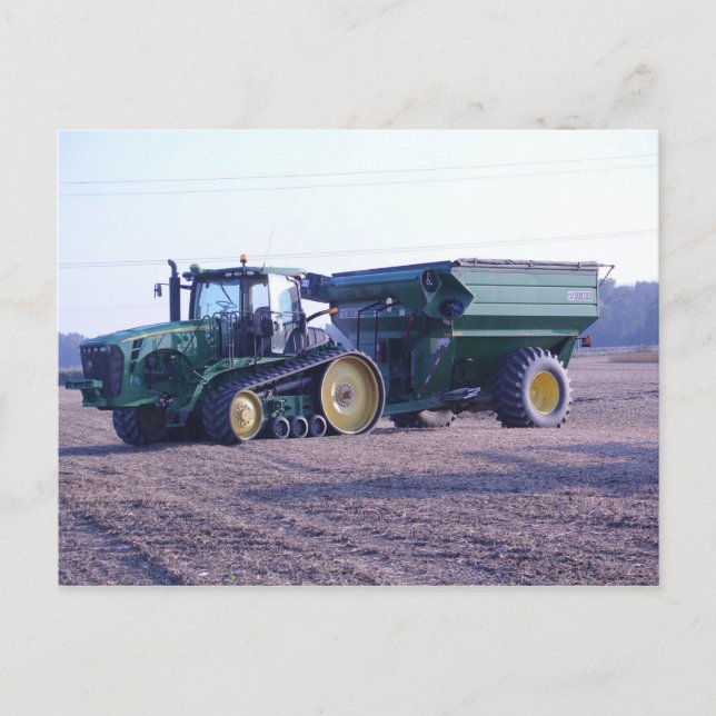 Tractor Farming Grain Buggy Harvest Post Card (Front)