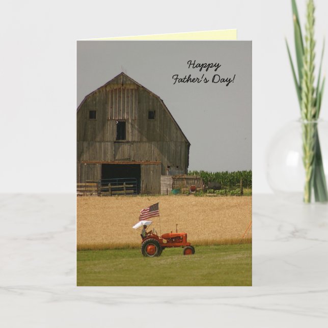 Tractor Father's Day Card: Old tractor and barn Card (Front)