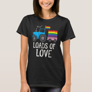 Tractor Gay Flag Loads Of Love Cute Rainbow Pride  T-Shirt