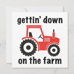 Tractor Getting Down on the Farm Country Barn Danc Invitation