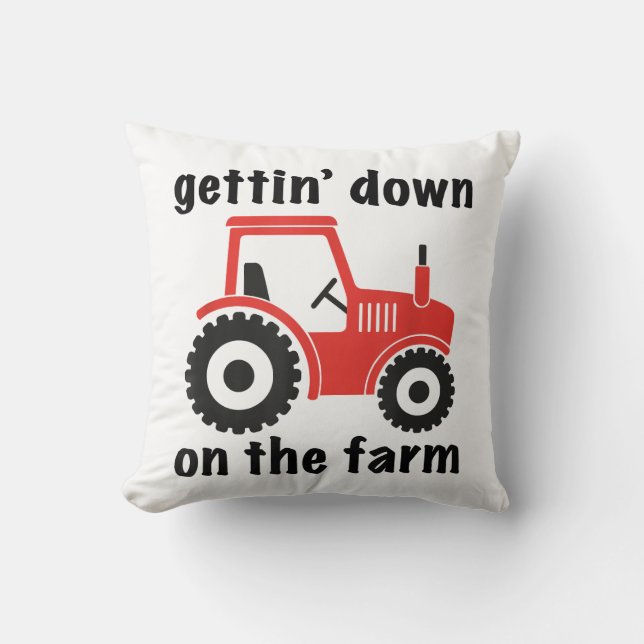 Tractor Getting Down on the Farm Country Barn Danc Throw Pillow (Front)