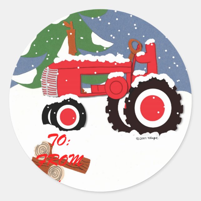 Tractor Gift Tag sticker (Front)