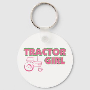 Tractor Girl Keychain