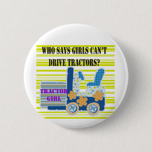 Tractor Girl Tshirts and Gifts 2 Inch Round Button
