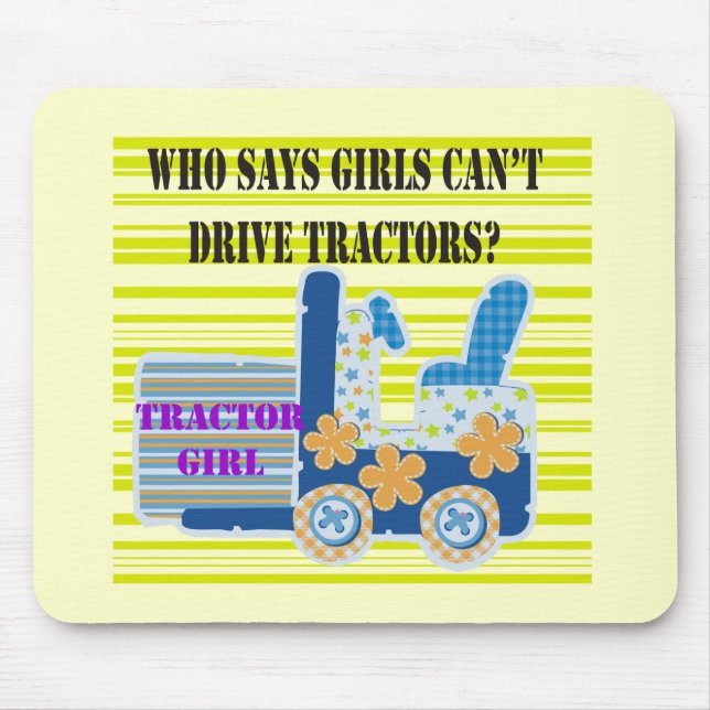 Tractor Girl Tshirts and Gifts Mouse Pad (Front)