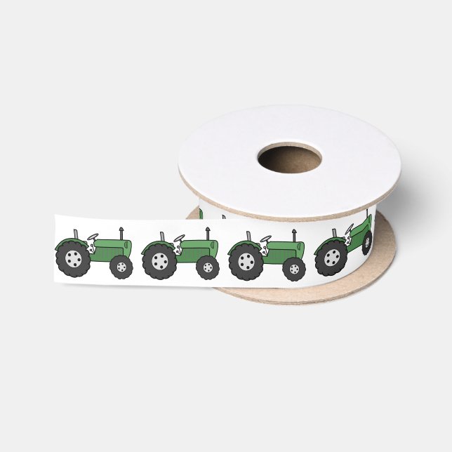 Tractor Green Vintage Satin Ribbon (Spool)