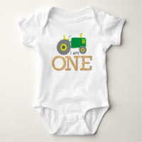 Tractor Green Yellow Wood 1st First Birthday