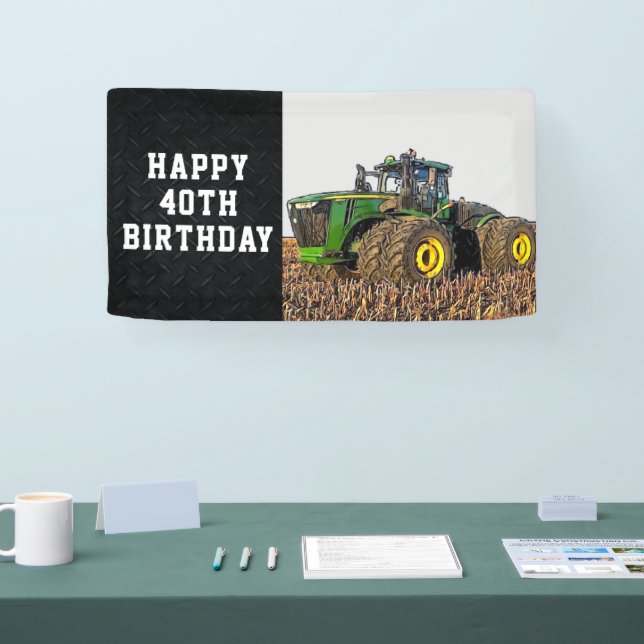 Tractor Happy Birthday Farming Equipment Age Banner (Tradeshow)