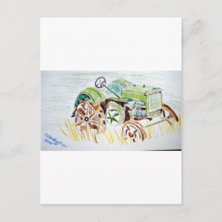 Tractor image, farming, country postcard