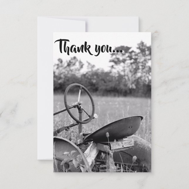 Tractor in Long Grass Thank you Cards (Front)