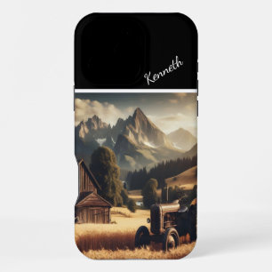 Tractor in Mountain Valley iPhone 16 Pro Max Case