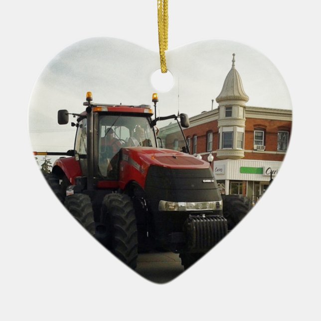 Tractor in the Tractor Parade Ceramic Ornament (Front)