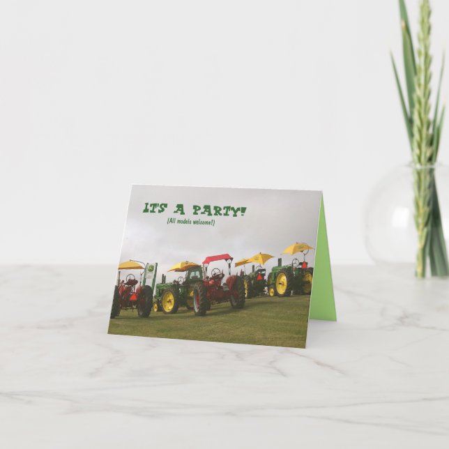 Tractor Invitation: All models welcome! Invitation (Front)