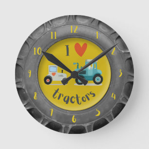 Tractor lover farm boys nursery decor Wall Clock