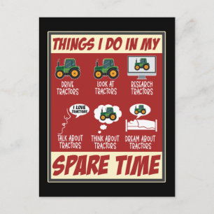 Tractor Lover Funny Farmer Tractors Postcard