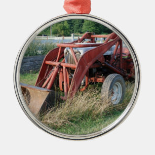 tractor metal ornament