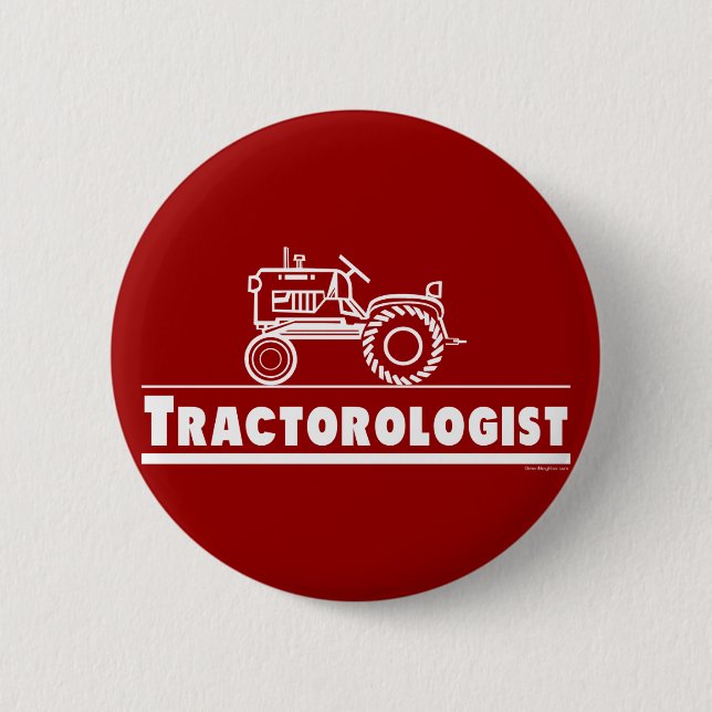 Tractor Ologist RED 2 Inch Round Button (Front)