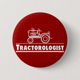 Tractor Ologist RED 2 Inch Round Button
