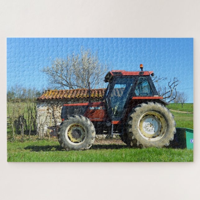 Tractor on a farm in France Jigsaw Puzzle (Horizontal)