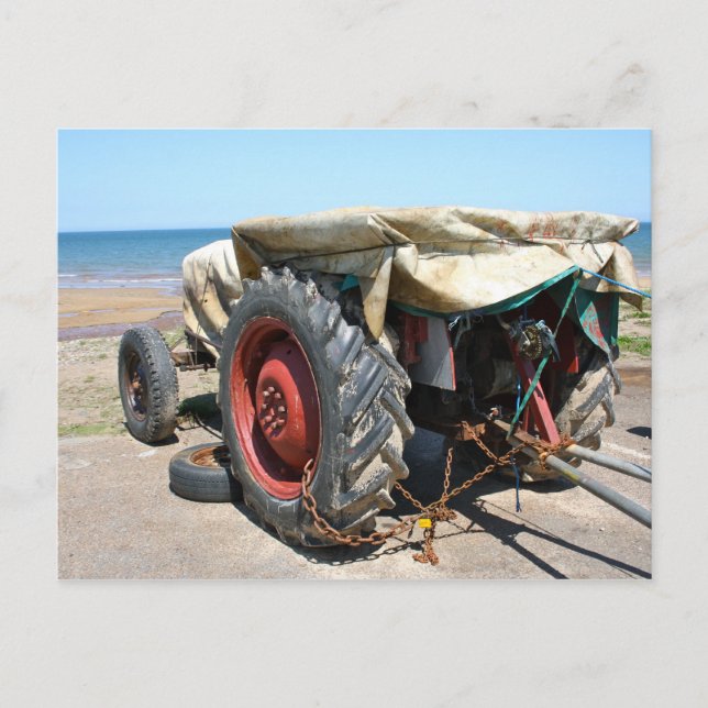 Tractor on the Beach Post Card (Front)