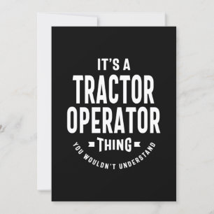 Tractor Operator Job Title Gift Invitation