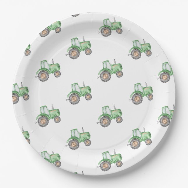 Tractor Paper Plates | Tractor Party Plates (Front)