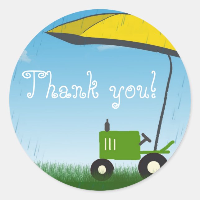 Tractor Party Favour Bag Sticker (Front)