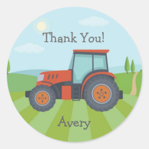 Tractor party favour stickers