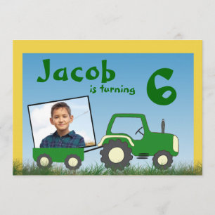Tractor Party Invitation: Photo in Cart Invitation