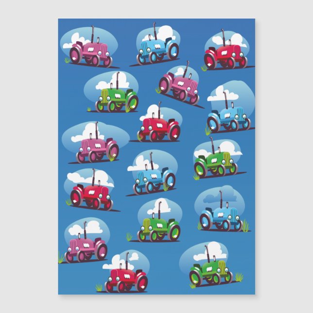 Tractor Pattern (Blue Background) (Front)