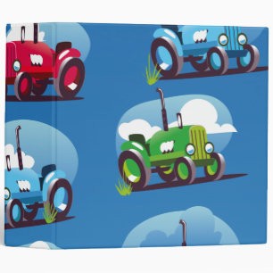 Tractor Pattern (Blue Background) Binder