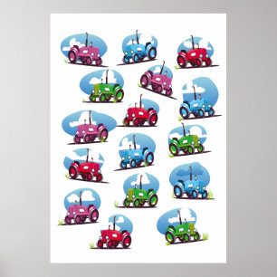 Tractor Pattern Poster