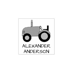 Tractor Personalize Rubber Stamp
