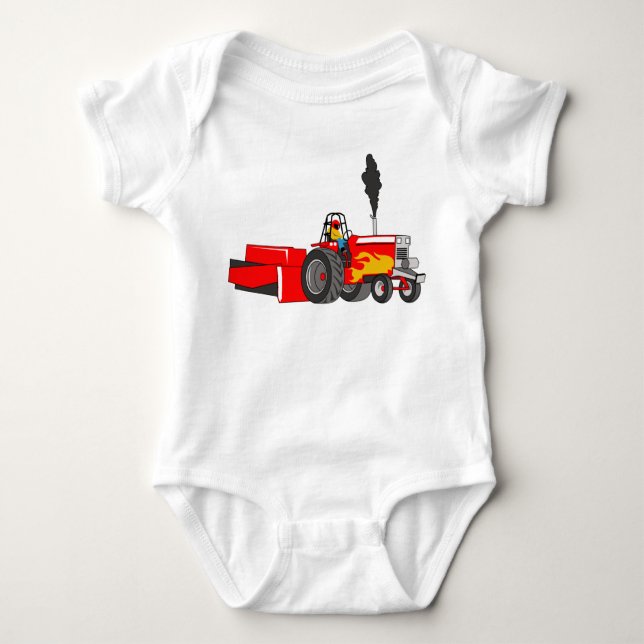 Tractor Pulling Baby Bodysuit (Front)