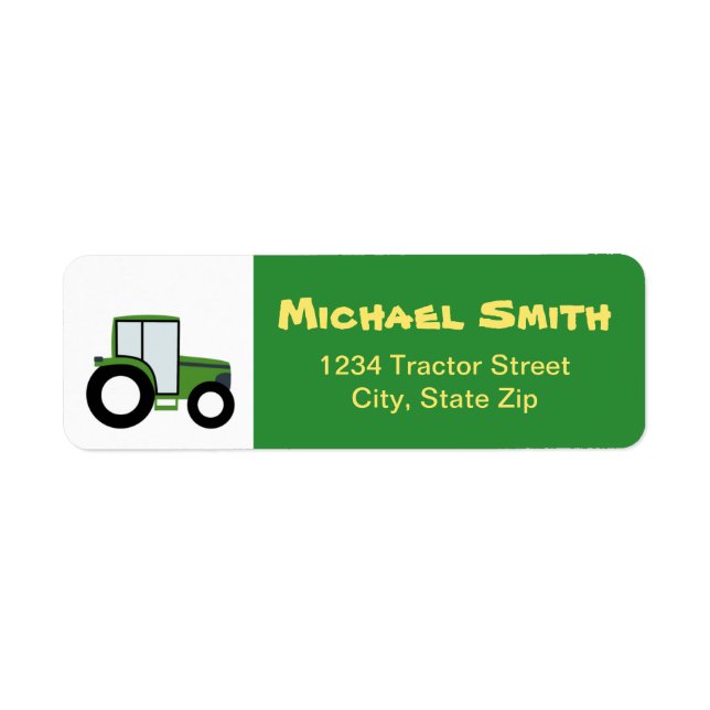 Tractor Return Address Label (Front)