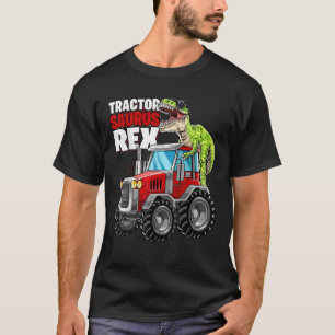 Tractor Saurus Rex T Rex Dinosaur Tractor Birthday T-Shirt
