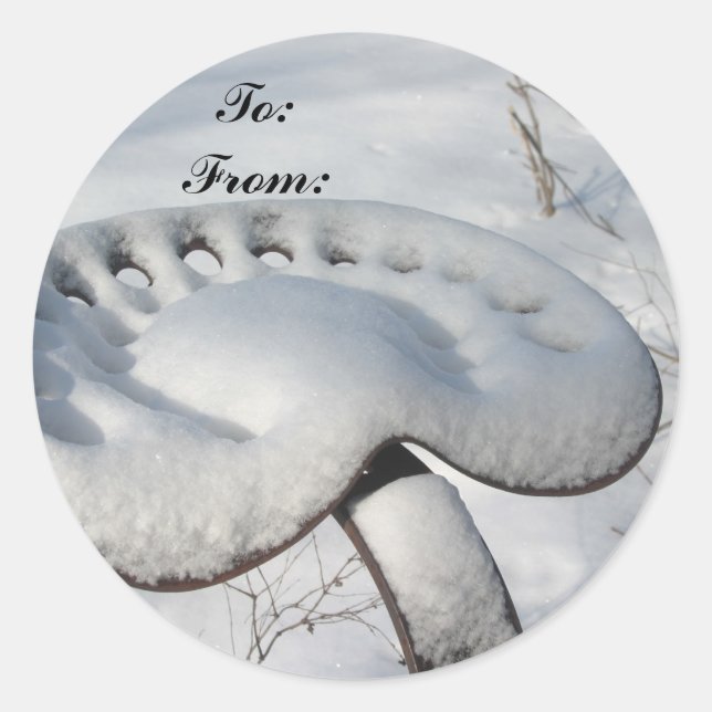 Tractor Seat Christmas Gift Tag (Front)
