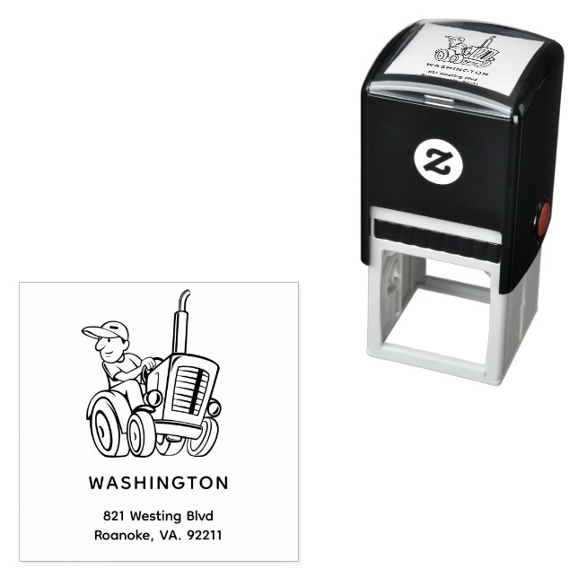 Tractor Self Inking Rubber Stamp (In Situ)