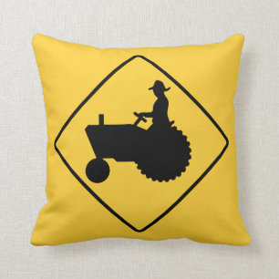 Tractor Sign Throw Pillow