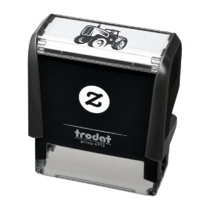 Tractor sketch design white background self-inking stamp