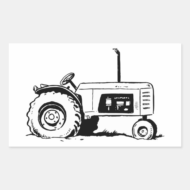 Tractor Sketch Sticker (Front)