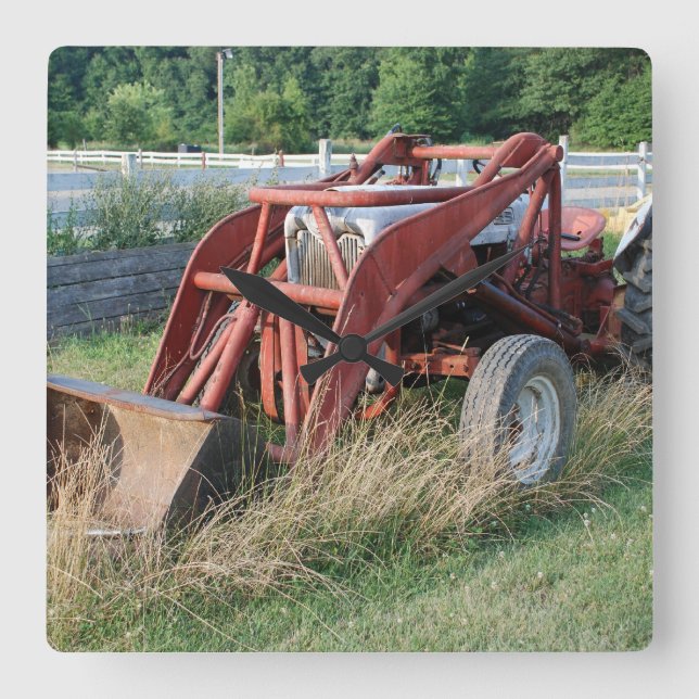 tractor square wall clock (Front)