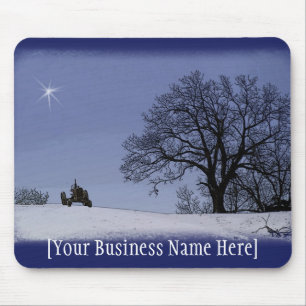 Tractor & Star Mousepad: Add Your Business Name Mouse Pad