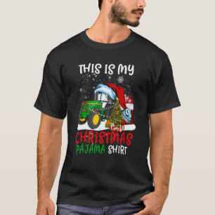 Tractor This Is My Christmas Pajama Farmer Xmas T-Shirt