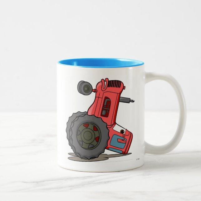 Tractor Tipped Over Two-Tone Coffee Mug (Right)