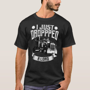 Tractor Trailer 18 Wheeler Design On Back T-Shirt
