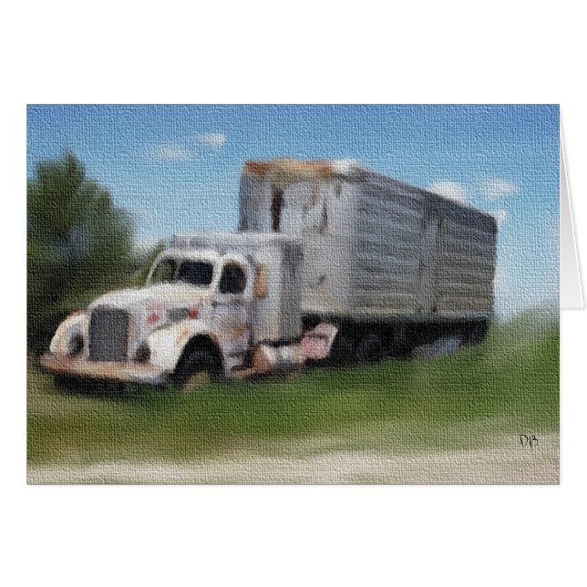 Tractor/Trailer In A Field Card (Front Horizontal)