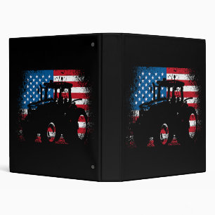 Tractor USA Flag design for Patriotic Farmer Binder